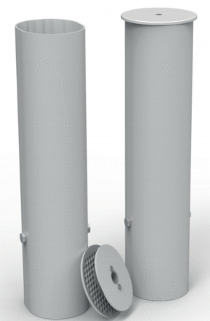 JEU DE 2 FOURREAUX OVOÏDES 120 x 100 mm - LONGUEUR UTILE 360 mm + COUVERCLES-1