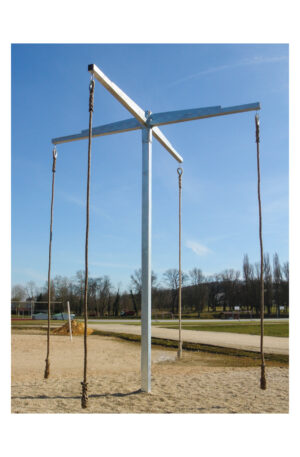 MÂT À GRIMPER H. 5,3 m HORS SOL - ACIER GALVA À CHAUD - SCELLEMENT 700 mm-1