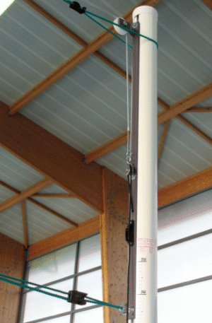 POTEAU VOLLEY-BALL CENTRAL SCOLAIRE Ø 90 mm ALUMINIUM PLASTIFIÉ - AVEC CABESTAN-1