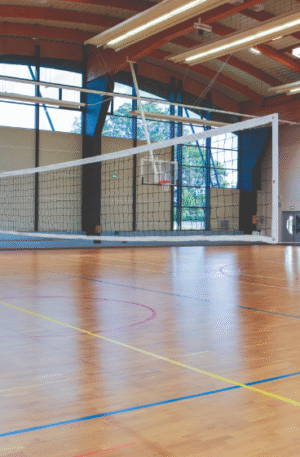 POTEAUX VOLLEY-BALL OVOÏDES ALUMINIUM ANODISÉ - AVEC TREUIL EXTÉRIEUR-1