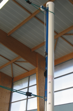 POTEAUX VOLLEY-BALL SCOLAIRE Ø 90 mm ALUMINIUM PLASTIFIÉ - AVEC CABESTAN-1