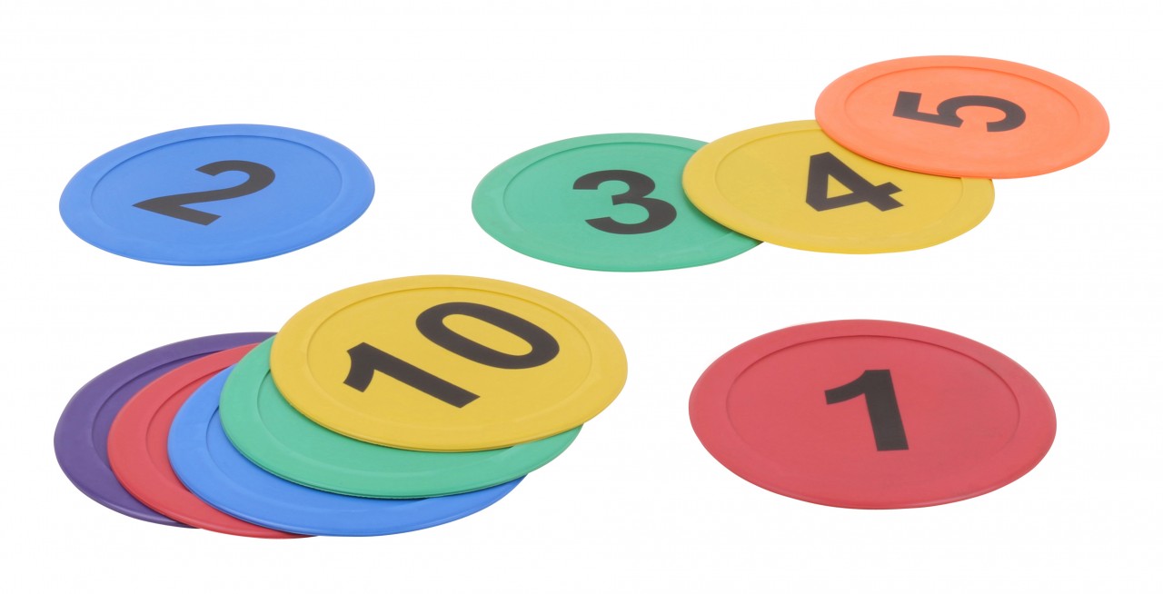 Marquages au sol ronds avec chiffres de 1 à 10-1