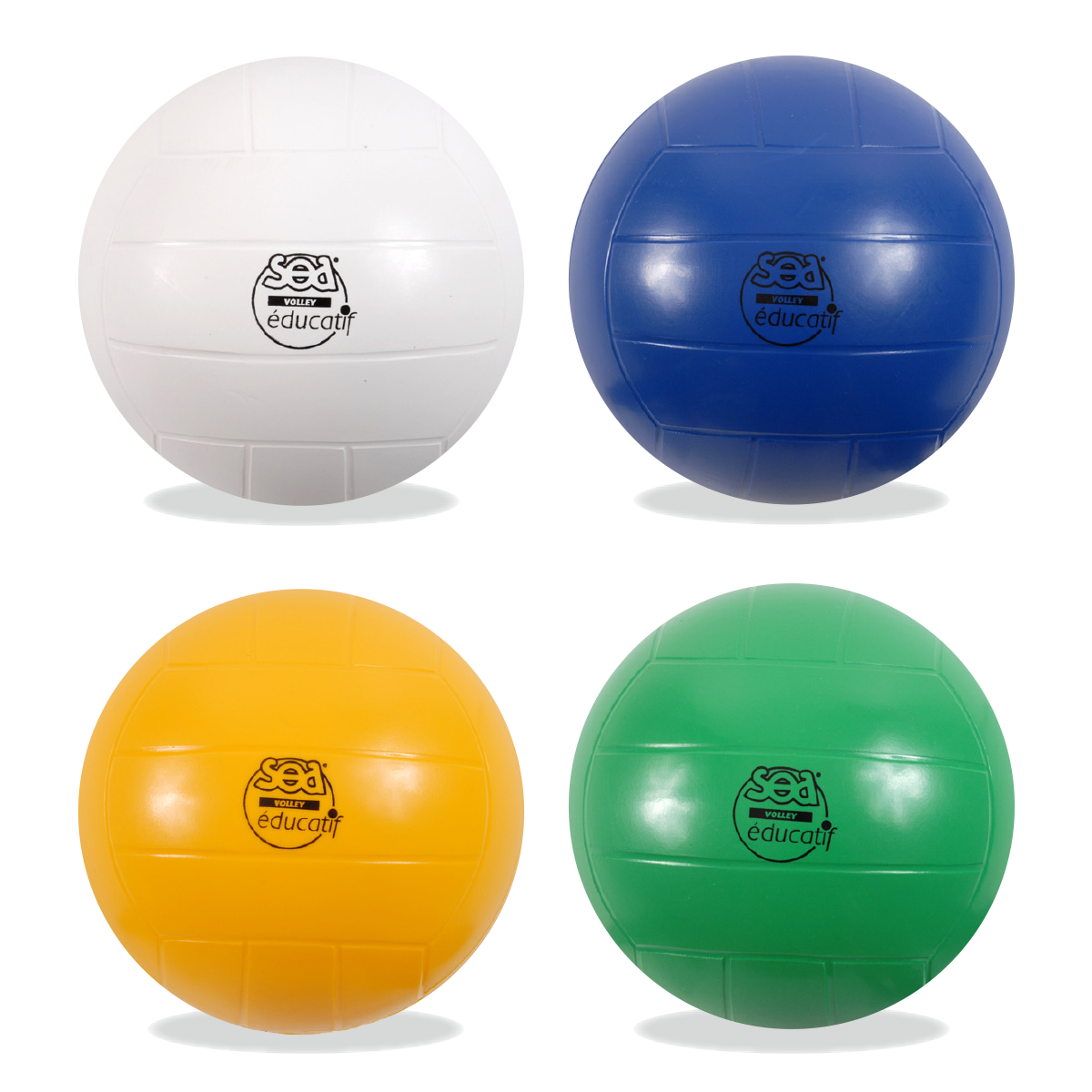 Ballon Volley éducatif Sea – Blanc, 20 Cm, PVC Moulé, Sans Vessie, Pour école Ou Loisirs