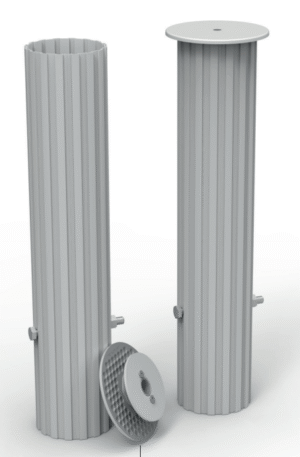 JEU DE 2 FOURREAUX POUR POTEAUX RONDS Ø 90 mm - LONGUEUR UTILE 390 mm + COUVERCLES-1