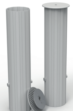 JEU DE 2 FOURREAUX ALUMINIUM Ø 102 mm - LONGUEUR UTILE 360 mm + COUVERCLES-1