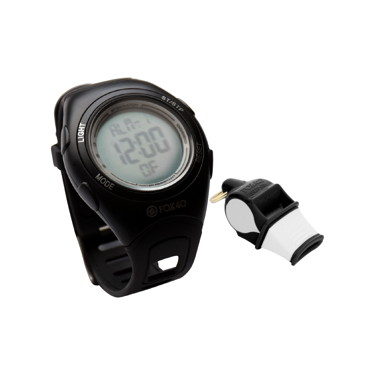Coffret montre chrono + sifflet FOX Sonic noir-blanc-1