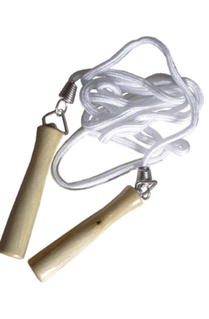 Corde à sauter poignets bois -1