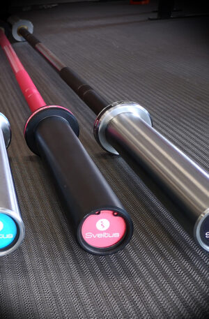 Barre olympique femme 201 cm bleu ciel-1