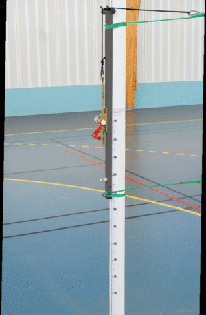 PAIRE DE RÉGLETTES VOLLEY-BALL ACIER 5 HAUTEURS - AVEC CABESTAN-1