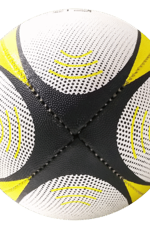 Ballon de rugby trainer - T.4 (Blanc/Jaune)-1