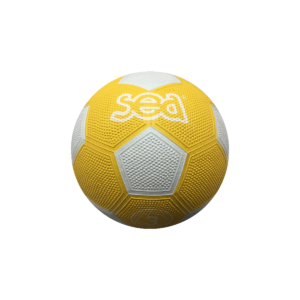 Ballon football caoutchouc - T.3 (Jaune/Blanc)-1