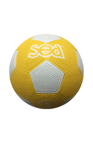 Ballon football caoutchouc - T.3 (Jaune/Blanc)-1