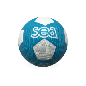 Ballon football caoutchouc - T.4 (Bleu/Blanc)-1