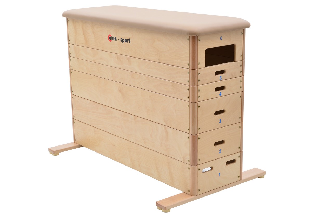 Plinth droit à 6 sections en cuir naturel - avec systhème de transport intégral-1