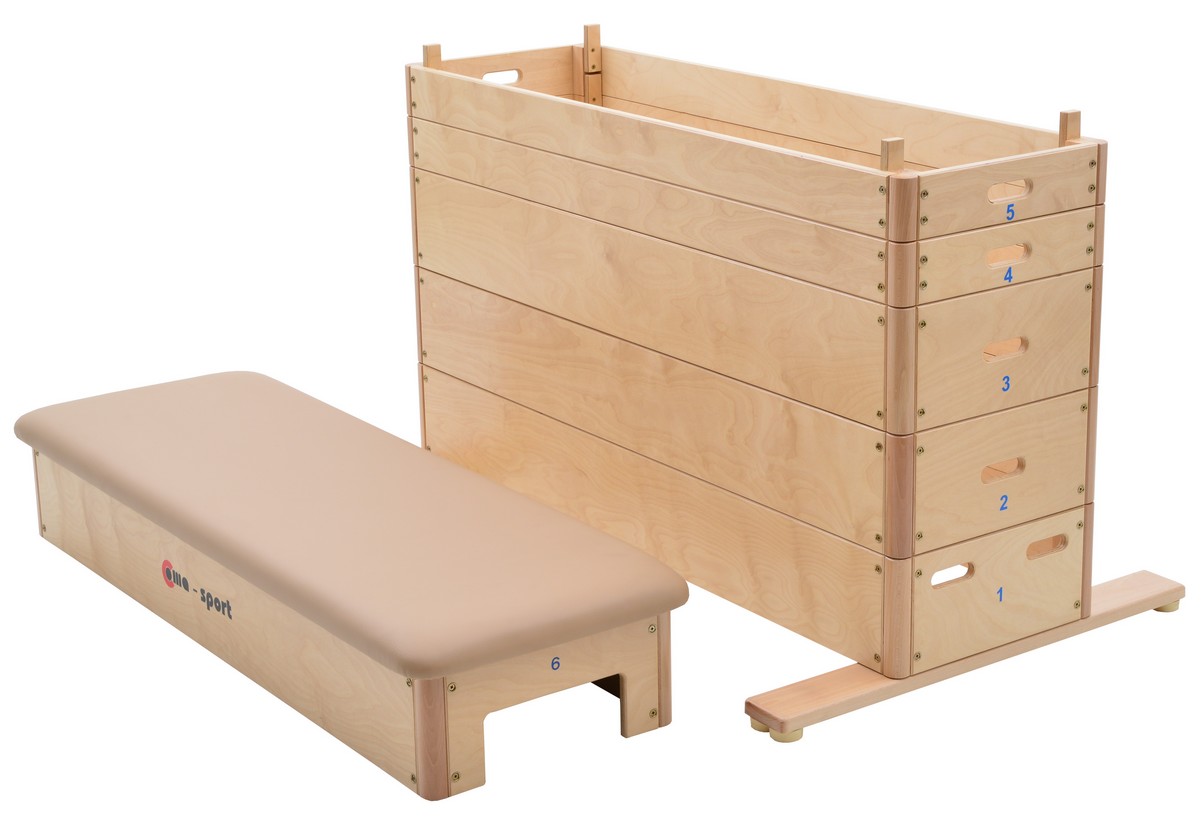 Plinth droit à 6 sections en cuir naturel - avec systhème de transport intégral-2