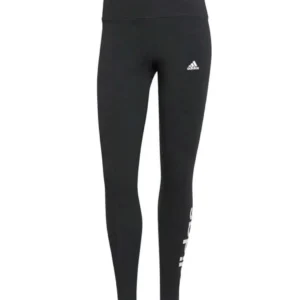 Legging femme adidas Linear noir avec lettrage adidas blanc-1