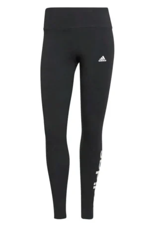 Legging femme adidas Linear noir avec lettrage adidas blanc-1