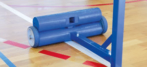 POTEAUX BADMINTON ENTRAÎNEMENT ACIER PLASTIFIÉ 40 x 40 mm - 45 kg AVEC LESTS-1