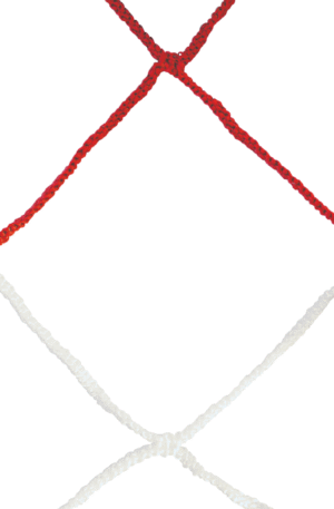 Filet bicolore handball PP tressé 4mm simple maille 100 (la paire)-1