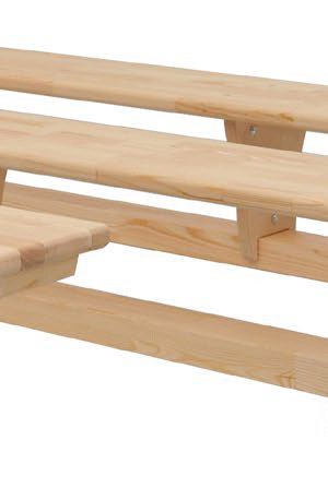 Banc 4,0 m - pieds en bois - acc. to DIN 7909 -1