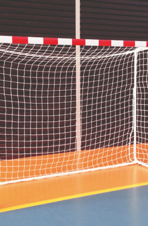 BUTS HANDBALL COMPÉTITION ARCEAUX Ø 32 mm - ACIER G+P - BANDES VINYLES - À SCELLER-1