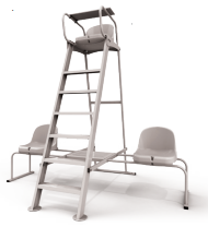 CHAISES LATÉRALES TENNIS ALUMINIUM PLASTIFIÉ-CONFORME RÈGLEMENT FFT-1