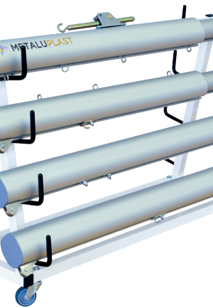 CHARIOT DE TRANSPORT 6 PAIRES DE POTEAUX VOLLEY-BALL/TENNIS-1