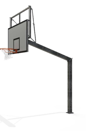 BUT BASKETBALL COMPÉTITION 140 x 140 mm - ACIER GALVA À CHAUD - SCELLEMENT PLATINE - TÊTE COMBINÉE-1