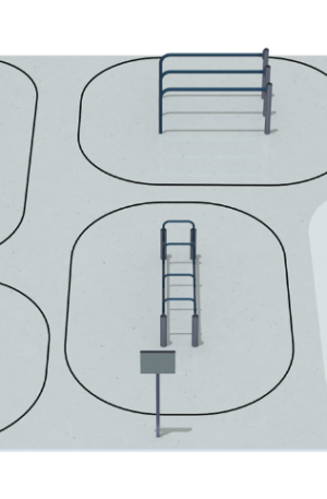 IMPLANTATION À 5 MODULES STREET WORKOUT AVEC PANNEAU D'INFORMATIONS-1