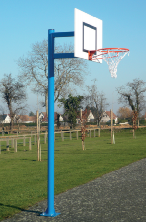 BUT BASKETBALL - DÉPORT 0,60 m - H. 2,60 m - Ø 102 mm - ACIER G+P - SCELLEMENT DIRECT-1