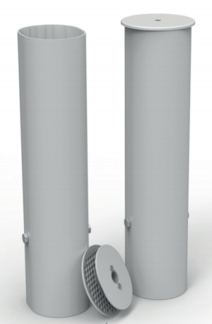 JEU DE 4 FOURREAUX OVOÏDES 120 x 100 mm - LONGUEUR UTILE 360 mm + COUVERCLES-1