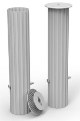 JEU DE 4 FOURREAUX POUR POTEAUX CARRÉS 80 x 80 mm - LONGUEUR UTILE 350 mm + COUVERCLES-1