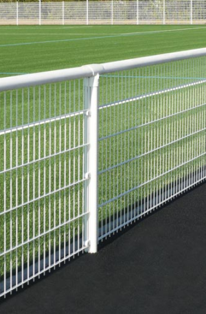 MAIN-COURANTE ALUMINIUM AVEC POTEAU OVOÏDE 60 x 80 mm - H. 1,10 m-1