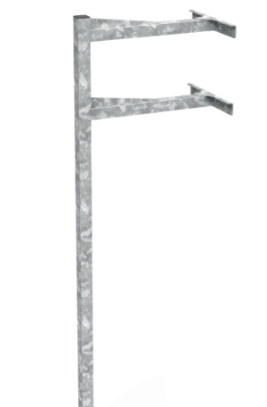 MÂT BASKETBALL CARRÉ 100 x 100 mm RENFORCÉ - ACIER GALVA À CHAUD - SCELLEMENT PLATINE-1