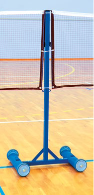 POTEAU BADMINTON CENTRAL ENTRAÎNEMENT ACIER PLASTIFIÉ 40 x 40 mm - 45 kg AVEC LESTS-1