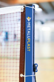 POTEAU BADMINTON CENTRAL ENTRAÎNEMENT ACIER PLASTIFIÉ 40 x 40 mm - À SCELLER-1