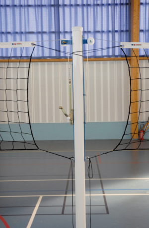 POTEAU VOLLEY-BALL CENTRAL Ø 90 mm ALUMINIUM PLASTIFIÉ RENFORCÉ - AVEC TREUIL-1