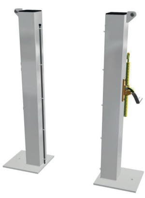 POTEAUX TENNIS CARRÉS 100 x 100 mm - ACIER G+P - SCELLEMENT PLATINES-1