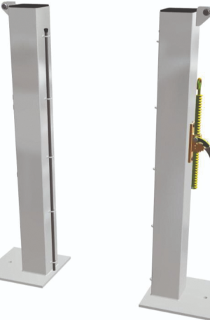 POTEAUX TENNIS CARRÉS 80 x 80 mm - ACIER G+P - SCELLEMENT PLATINES-1