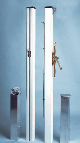 POTEAUX TENNIS CARRÉS 80 x 80 mm ALUMINIUM PLASTIFIÉ - À SCELLER-1