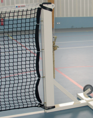 POTEAUX TENNIS RONDS Ø 90 mm - ACIER G+P - MOBILES SUR EMBASES-1