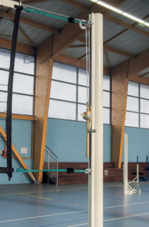 POTEAUX VOLLEY-BALL 5 HAUTEURS Ø 90 mm - ACIER G+P - AVEC TREUIL-1