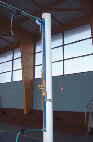 POTEAUX VOLLEY-BALL Ø 90 mm ALUMINIUM PLASTIFIÉ RENFORCÉ - AVEC TREUIL-1