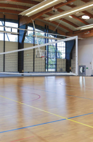 POTEAUX VOLLEY-BALL OVOÏDES ALUMINIUM ANODISÉ - AVEC TREUIL EXTÉRIEUR-1