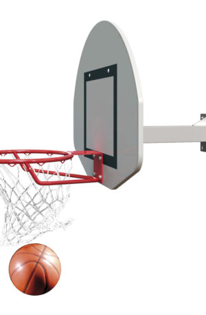 BUT BASKETBALL MURAL MONOTUBE BLANC CARRE 80 x 80 mm - HAUTEUR FIXE 2,60 OU 3,05m-1
