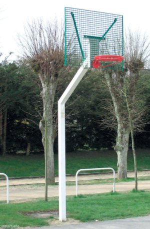 BUT BASKETBALL DE RUE - DÉPORT 1,20 m - H. 2,60 m - ACIER G+P - SCELLEMENT PLATINE-1