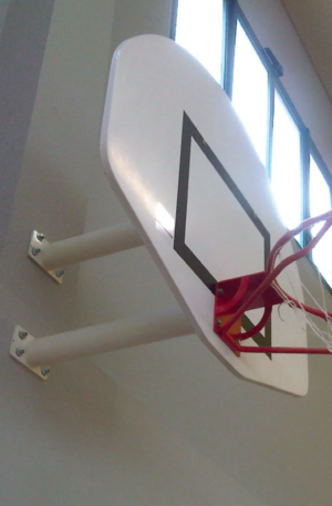 BUT BASKETBALL MURAL 2 BRAS Ø 80 mm G+P - HAUTEUR FIXE 2,60 OU 3,05 m-1