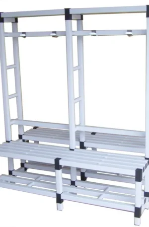 BANC DE VESTIAIRE PVC AVEC CADRE 200 x 56 x 175 cm-1