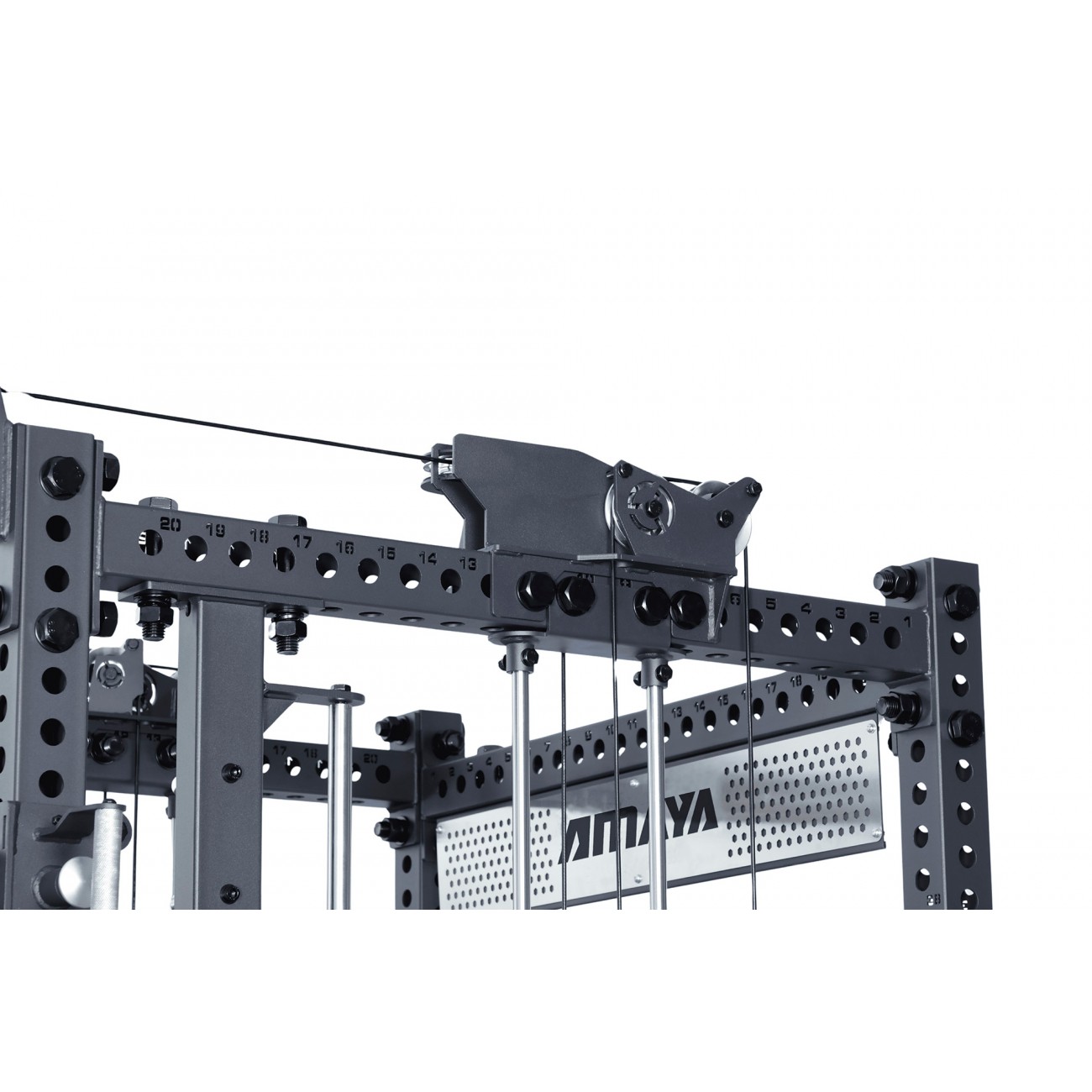 Cage multifonctionnelle professionnelle | Power Rack + Smith + Double poulie – Série Pro-2